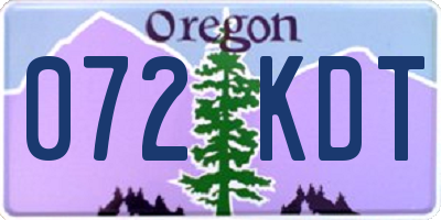 OR license plate 072KDT