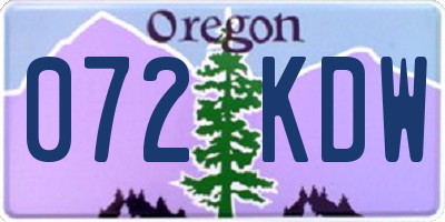 OR license plate 072KDW