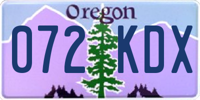 OR license plate 072KDX