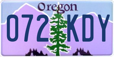 OR license plate 072KDY