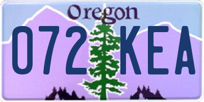 OR license plate 072KEA