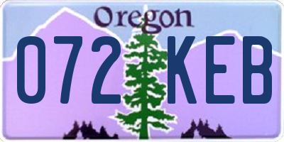 OR license plate 072KEB