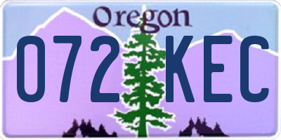 OR license plate 072KEC