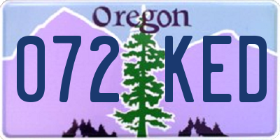 OR license plate 072KED