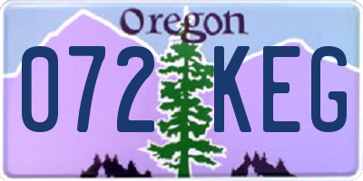 OR license plate 072KEG