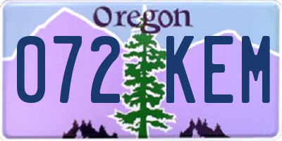 OR license plate 072KEM
