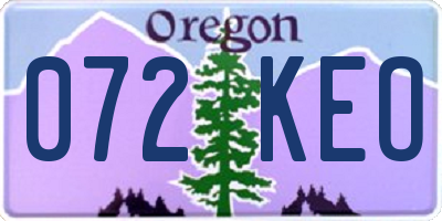 OR license plate 072KEO