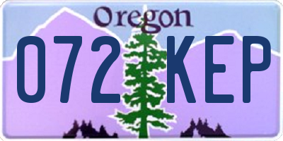 OR license plate 072KEP