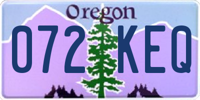 OR license plate 072KEQ