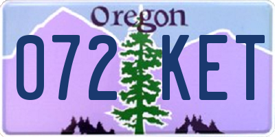 OR license plate 072KET