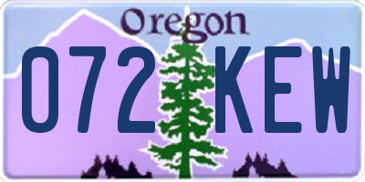 OR license plate 072KEW