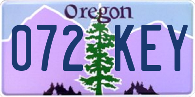 OR license plate 072KEY