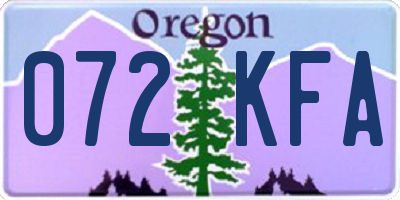 OR license plate 072KFA