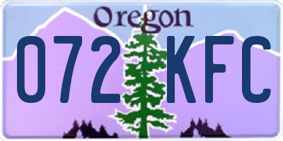 OR license plate 072KFC