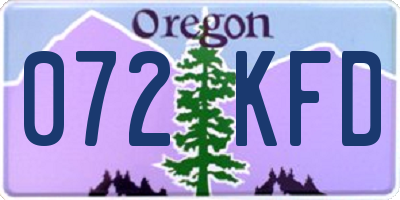 OR license plate 072KFD