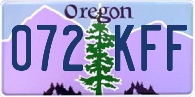 OR license plate 072KFF