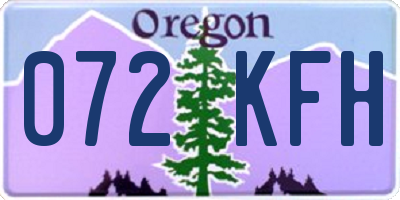OR license plate 072KFH