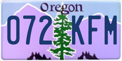 OR license plate 072KFM
