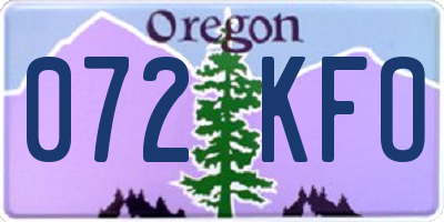 OR license plate 072KFO