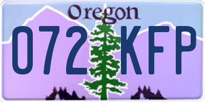 OR license plate 072KFP