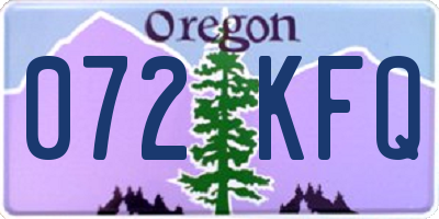 OR license plate 072KFQ