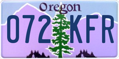 OR license plate 072KFR