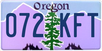 OR license plate 072KFT
