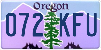 OR license plate 072KFU