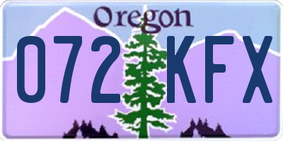 OR license plate 072KFX