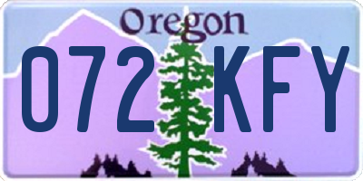 OR license plate 072KFY