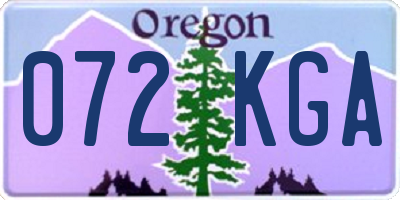OR license plate 072KGA