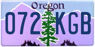 OR license plate 072KGB