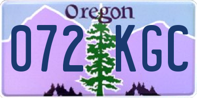 OR license plate 072KGC