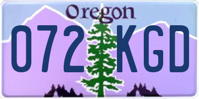 OR license plate 072KGD
