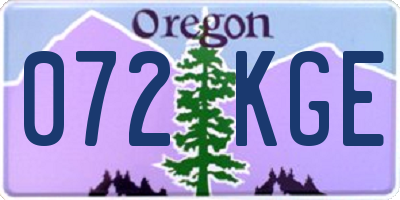 OR license plate 072KGE