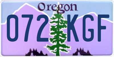 OR license plate 072KGF