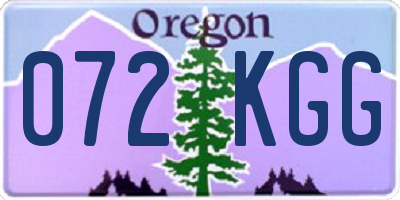OR license plate 072KGG