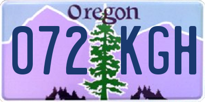 OR license plate 072KGH