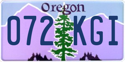 OR license plate 072KGI