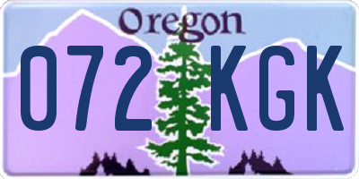 OR license plate 072KGK
