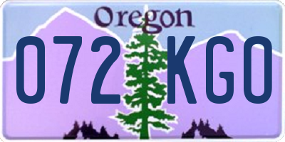 OR license plate 072KGO