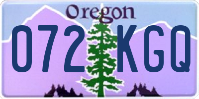 OR license plate 072KGQ