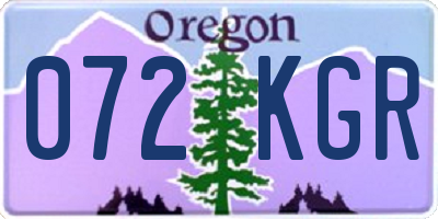OR license plate 072KGR