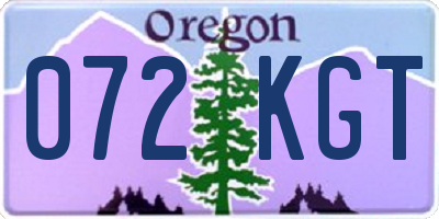 OR license plate 072KGT