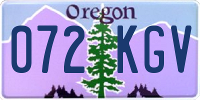 OR license plate 072KGV