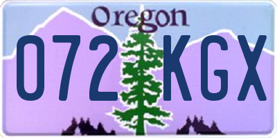OR license plate 072KGX