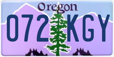 OR license plate 072KGY