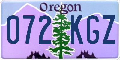 OR license plate 072KGZ