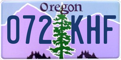 OR license plate 072KHF