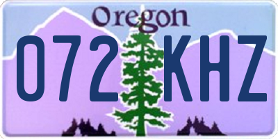 OR license plate 072KHZ